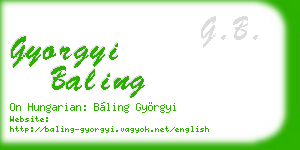 gyorgyi baling business card