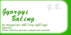 gyorgyi baling business card